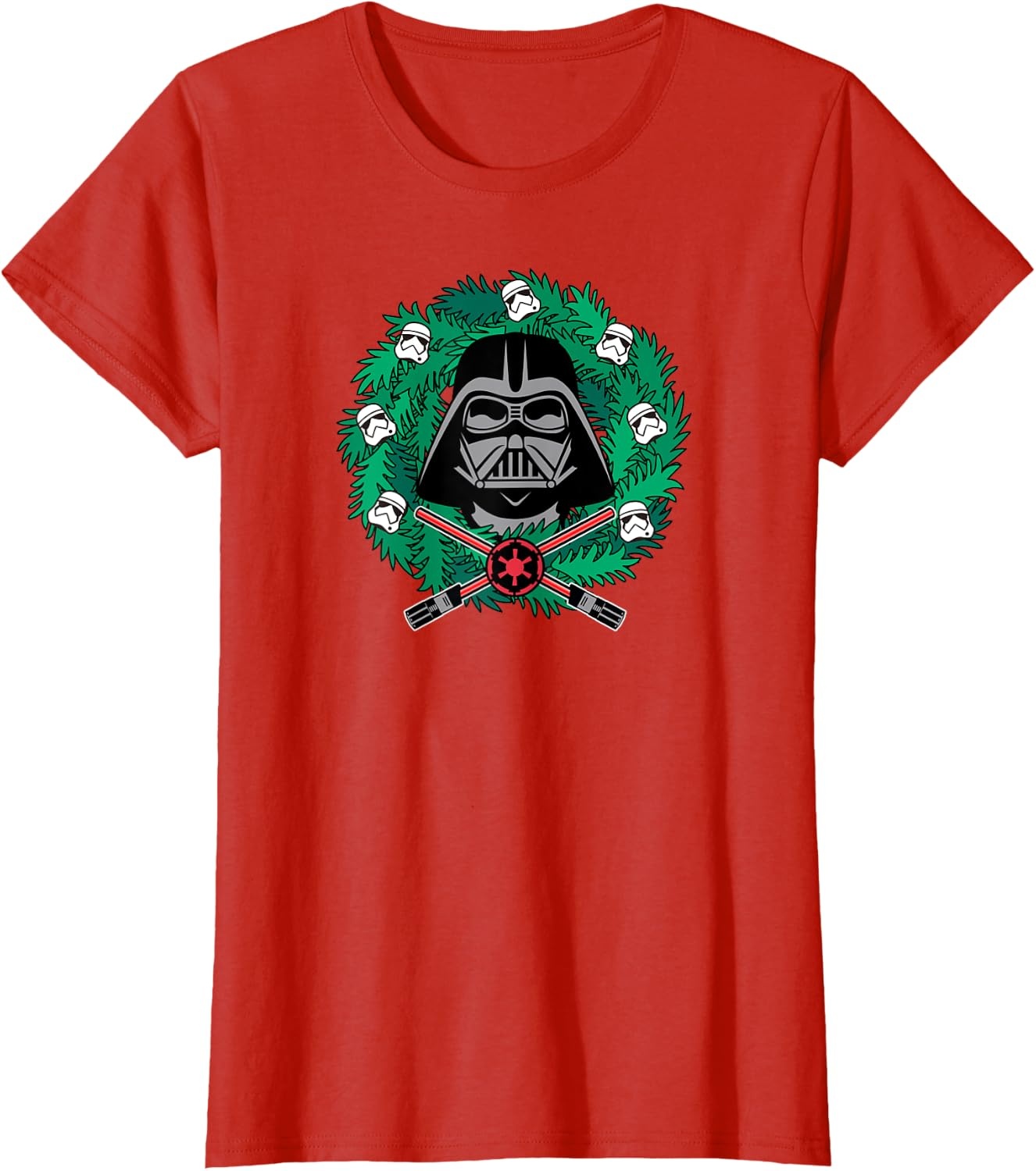 image:imageAmazon Essentials Mens Darth Vader Helmet Holiday Christmas Wreath TShirt Star Wars Darth SmallRed