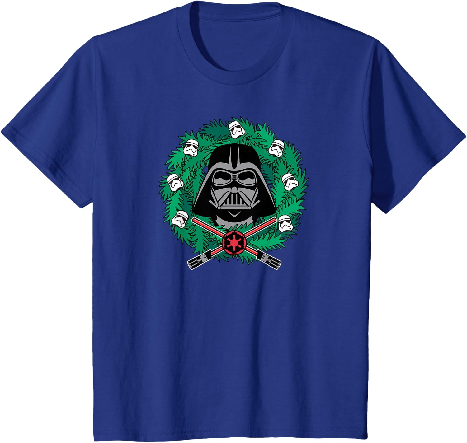 image:imageAmazon Essentials Mens Darth Vader Helmet Holiday Christmas Wreath TShirt Star Wars Darth SmallRoyal Blue