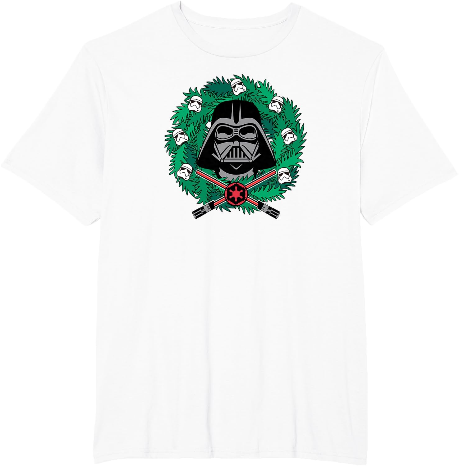 image:imageAmazon Essentials Mens Darth Vader Helmet Holiday Christmas Wreath TShirt Star Wars Darth SmallWhite