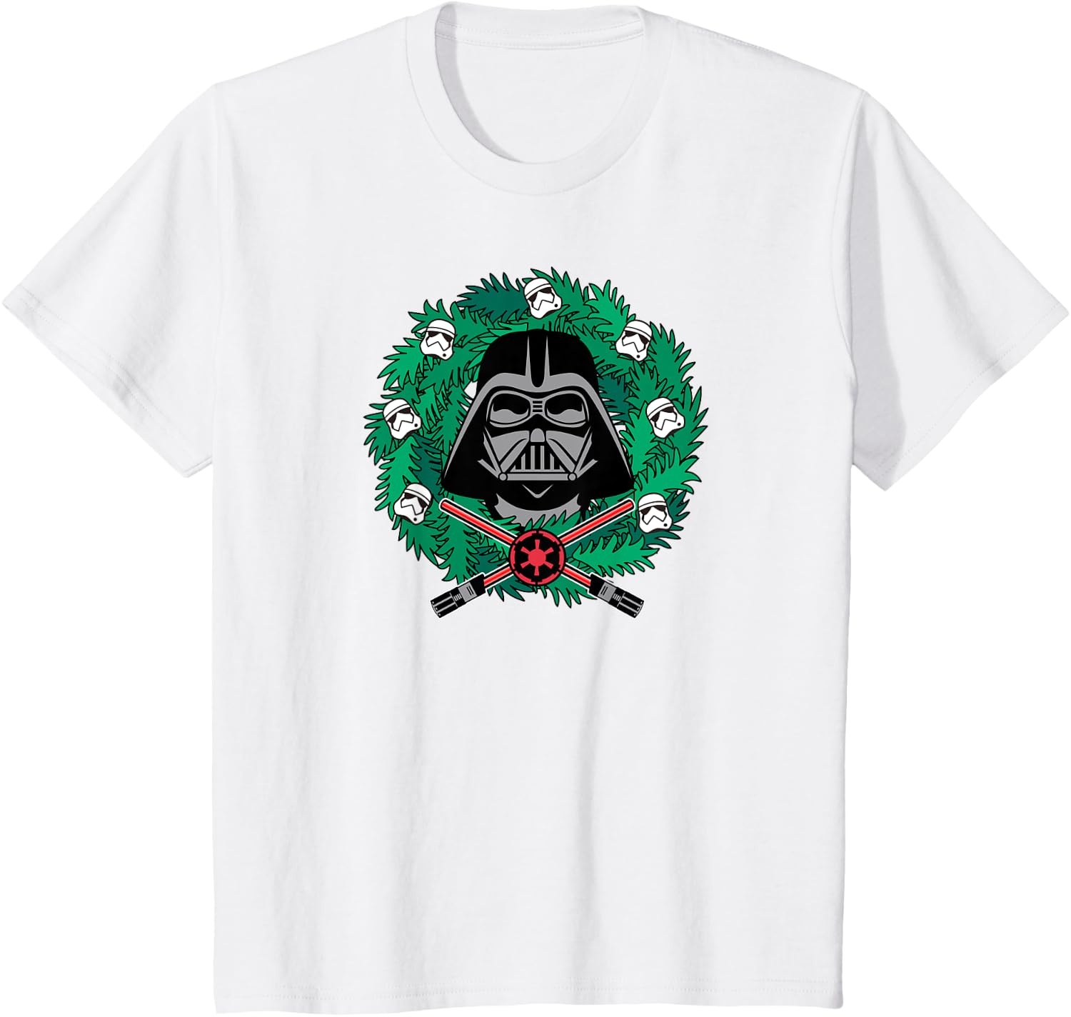 image:imageAmazon Essentials Mens Darth Vader Helmet Holiday Christmas Wreath TShirt Star Wars Darth SmallWhite