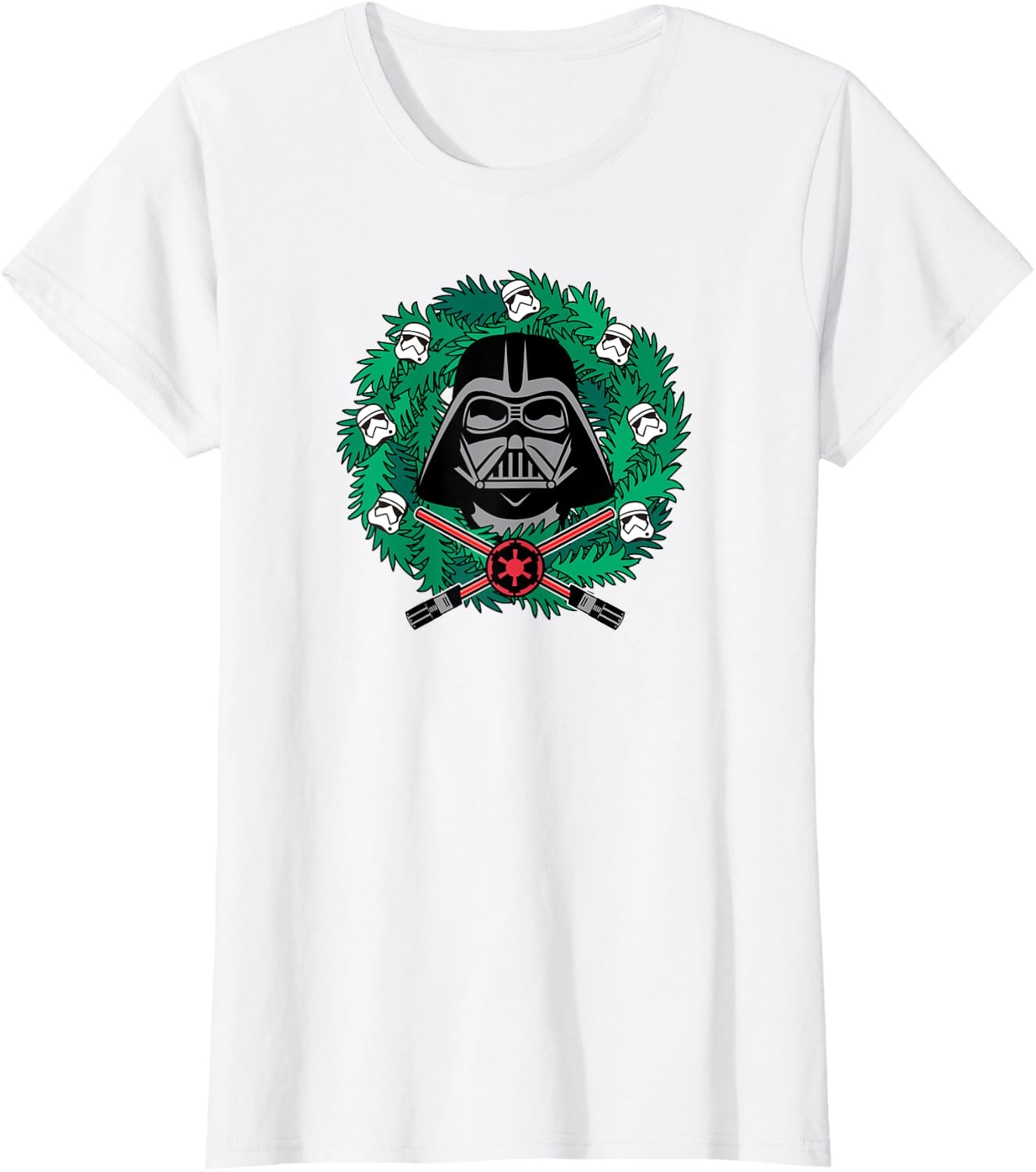 image:imageAmazon Essentials Mens Darth Vader Helmet Holiday Christmas Wreath TShirt Star Wars Darth SmallWhite