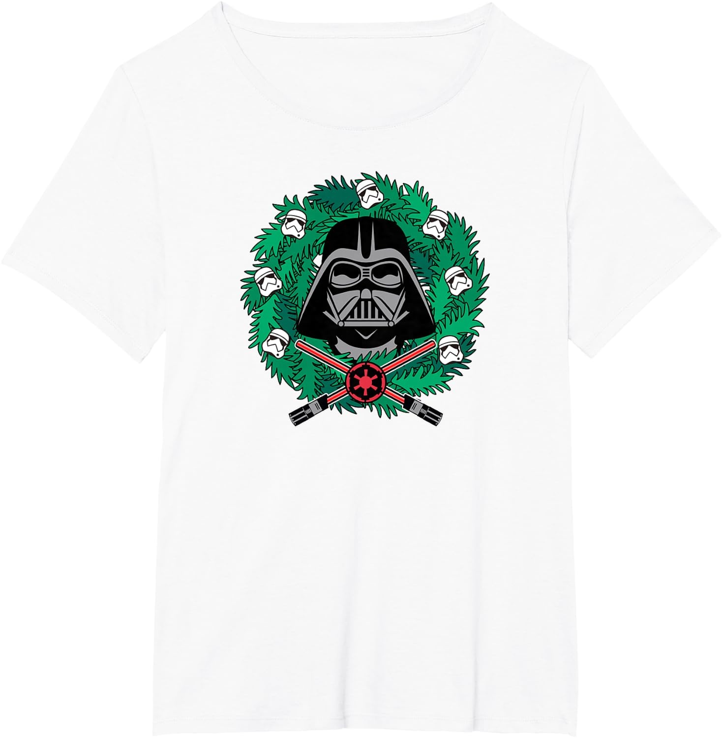 image:imageAmazon Essentials Mens Darth Vader Helmet Holiday Christmas Wreath TShirt Star Wars Darth SmallWhite