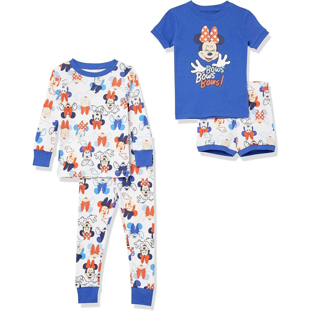 image:imageAmazon Essentials Disney Marvel Star Wars Babies Toddlers and Girls Pajama Set4piece Minnie Bows