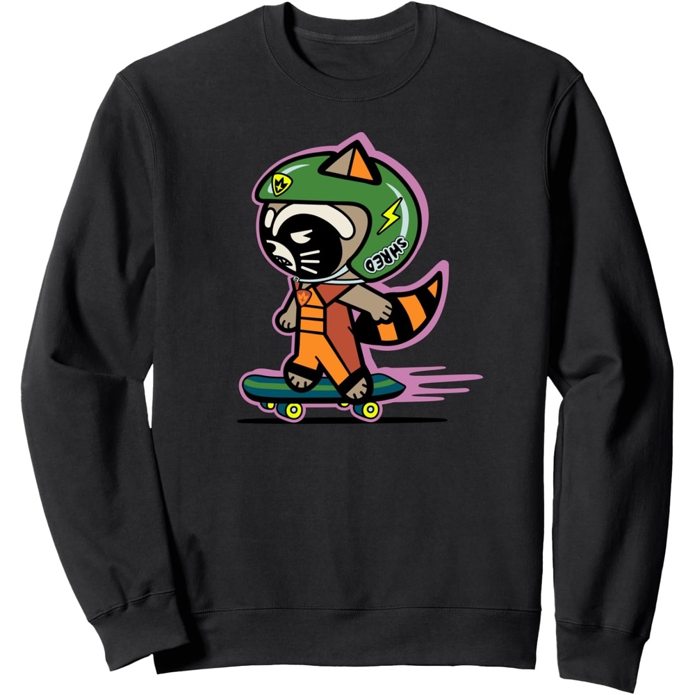image:imageAmazon Essentials Guardians of the Galaxy Skateboarding Rocket SweatshirtBlack
