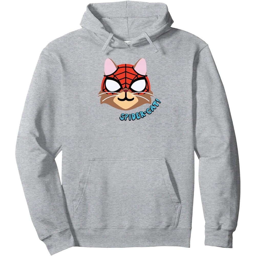 image:imageAmazon Essentials Marvel SpiderMan SpiderCat Portrait Pullover HoodieHeather Grey