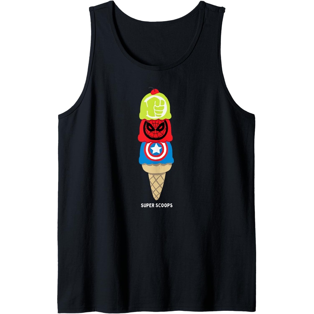 image:imageAmazon Essentials Marvel Super Heroes Ice Cream Cone Super Scoops Tank TopBlack