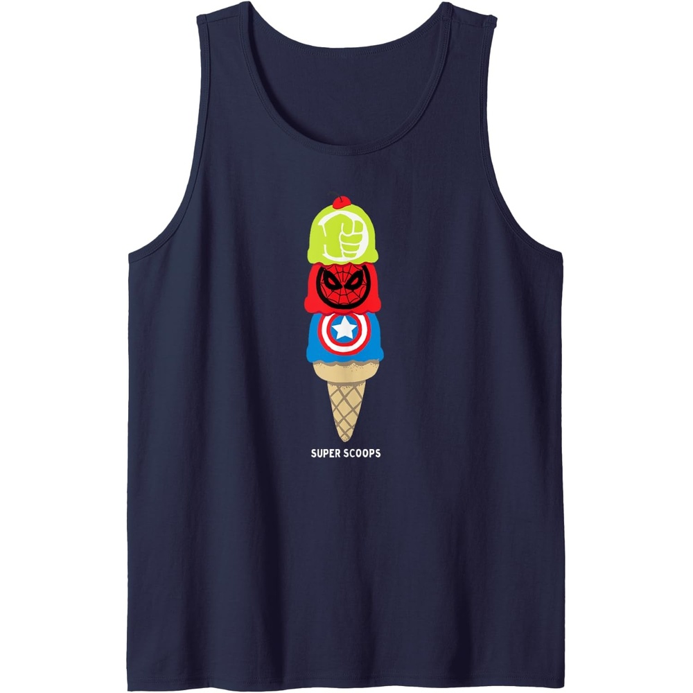 image:imageAmazon Essentials Marvel Super Heroes Ice Cream Cone Super Scoops Tank TopNavy Blue