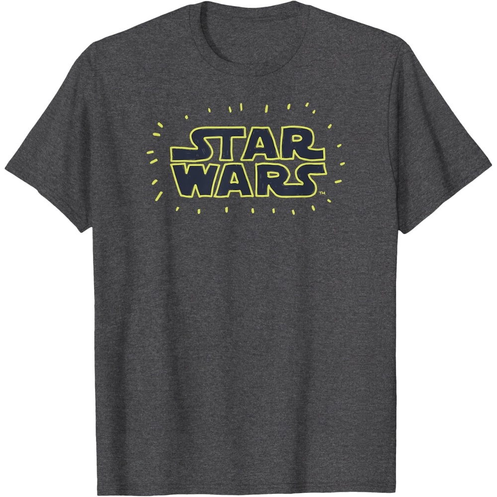 image:imageAmazon Essentials Mens Bright Yellow Doodle Logo TShirt Dark Grey SmallDark Heather Grey