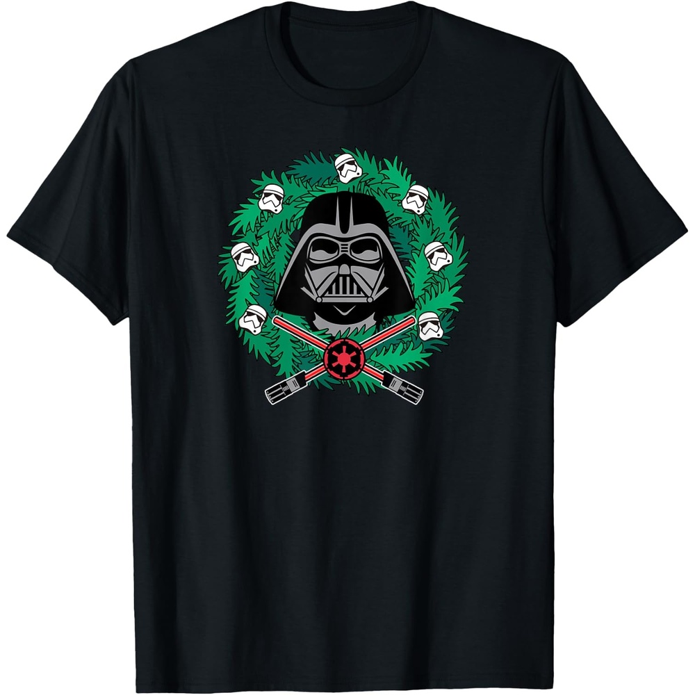 image:imageAmazon Essentials Mens Darth Vader Helmet Holiday Christmas Wreath TShirt Star Wars Darth SmallBlack