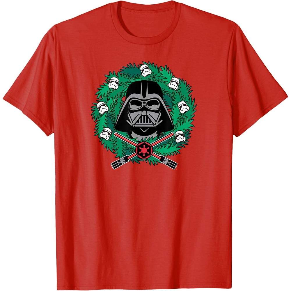 image:imageAmazon Essentials Mens Darth Vader Helmet Holiday Christmas Wreath TShirt Star Wars Darth SmallRed