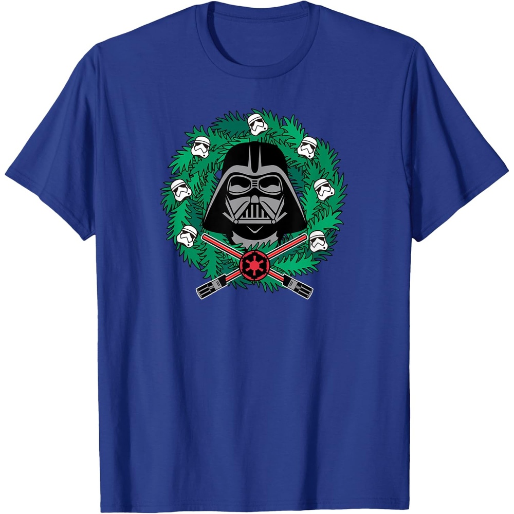 image:imageAmazon Essentials Mens Darth Vader Helmet Holiday Christmas Wreath TShirt Star Wars Darth SmallRoyal Blue