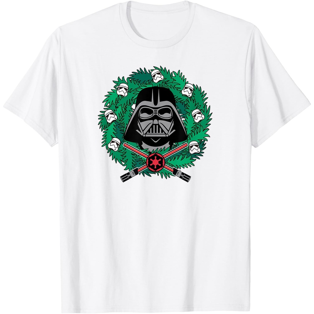 image:imageAmazon Essentials Mens Darth Vader Helmet Holiday Christmas Wreath TShirt Star Wars Darth SmallWhite
