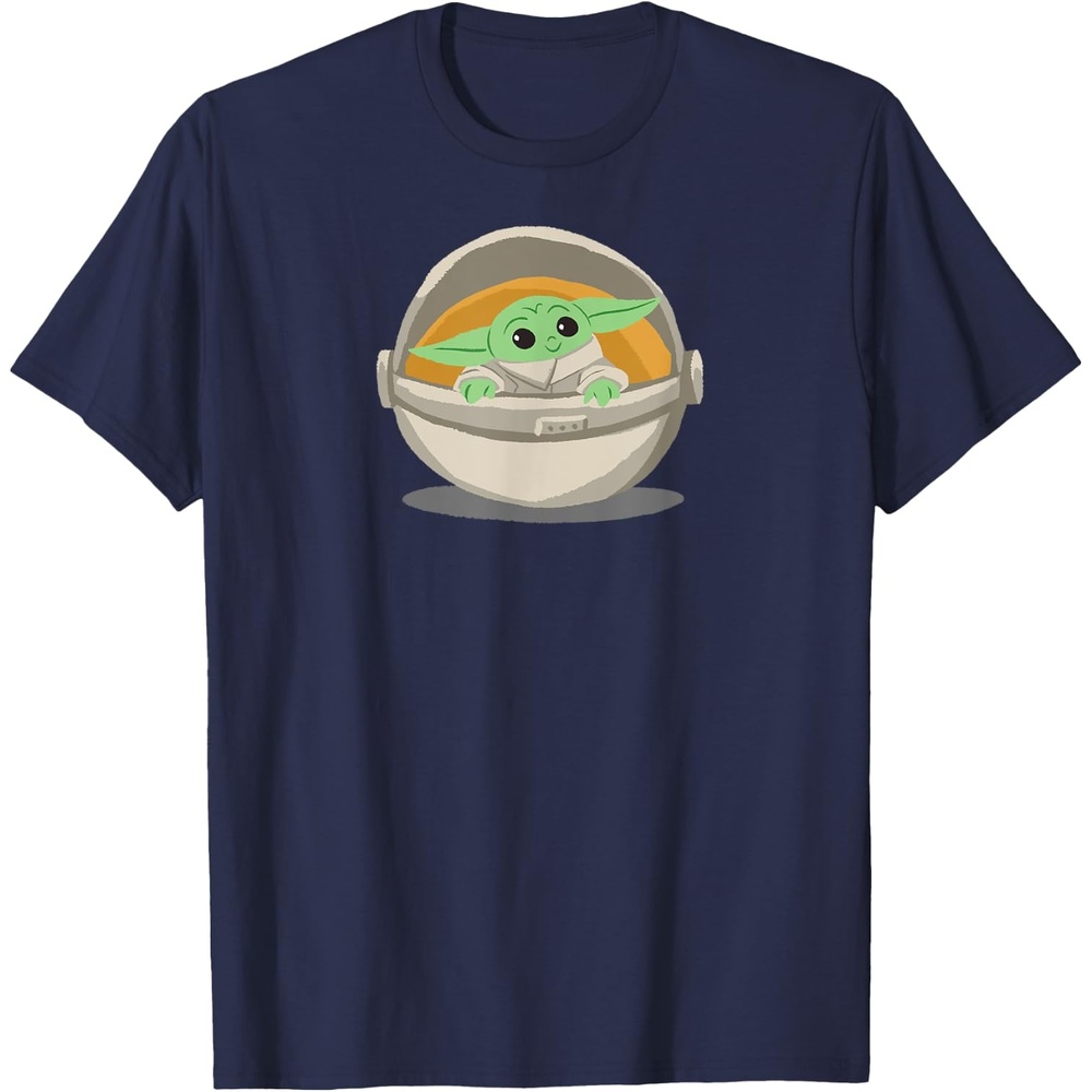 image:imageAmazon Essentials Mens Mandalorian The Child Grogu Pram TShirt Dark Blue SmallNavy Blue
