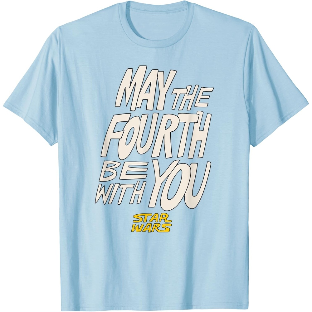 image:imageAmazon Essentials Mens May the Fourth Be With You HandDrawn Letters TShirt Black SmallBaby Blue