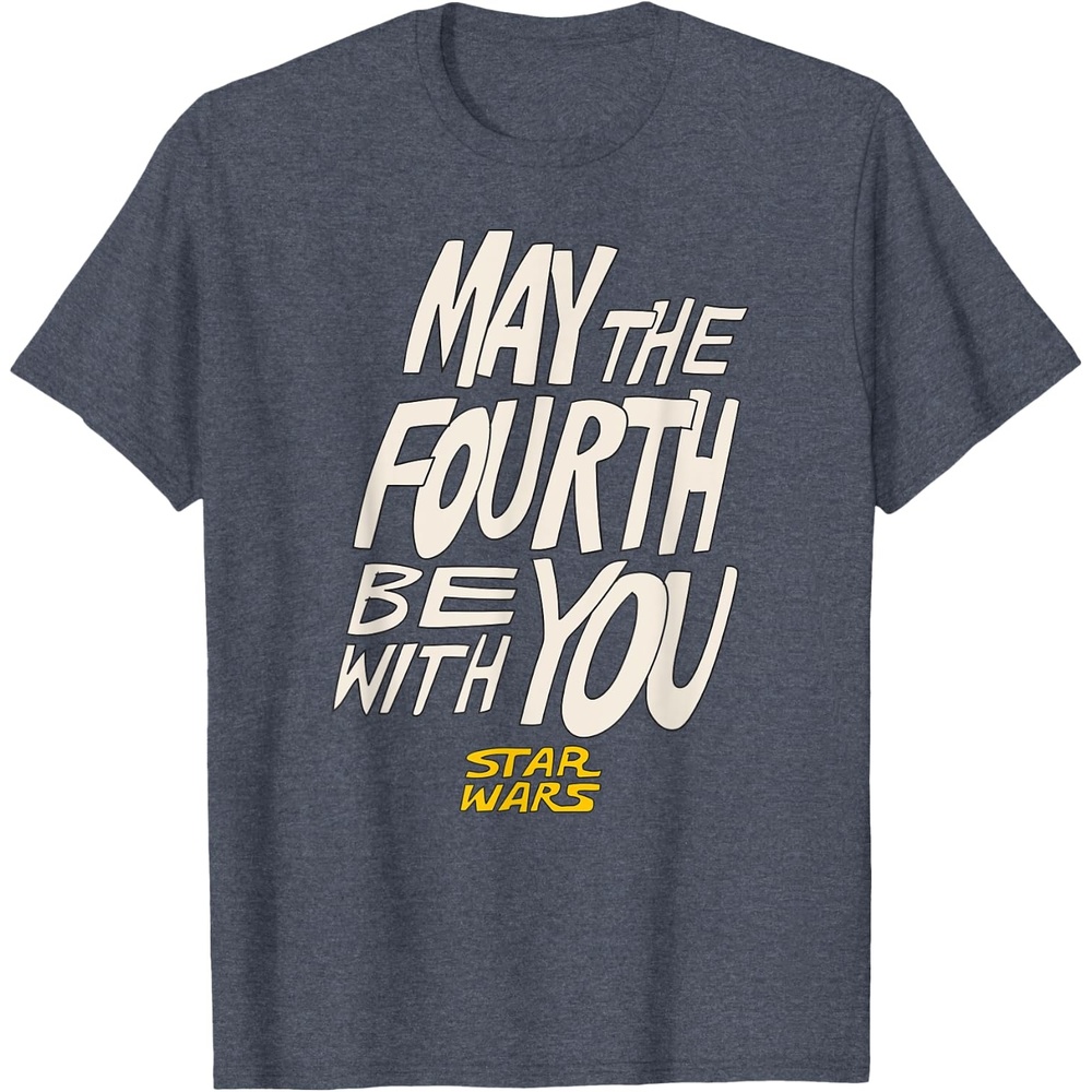 image:imageAmazon Essentials Mens May the Fourth Be With You HandDrawn Letters TShirt Black SmallHeather Blue