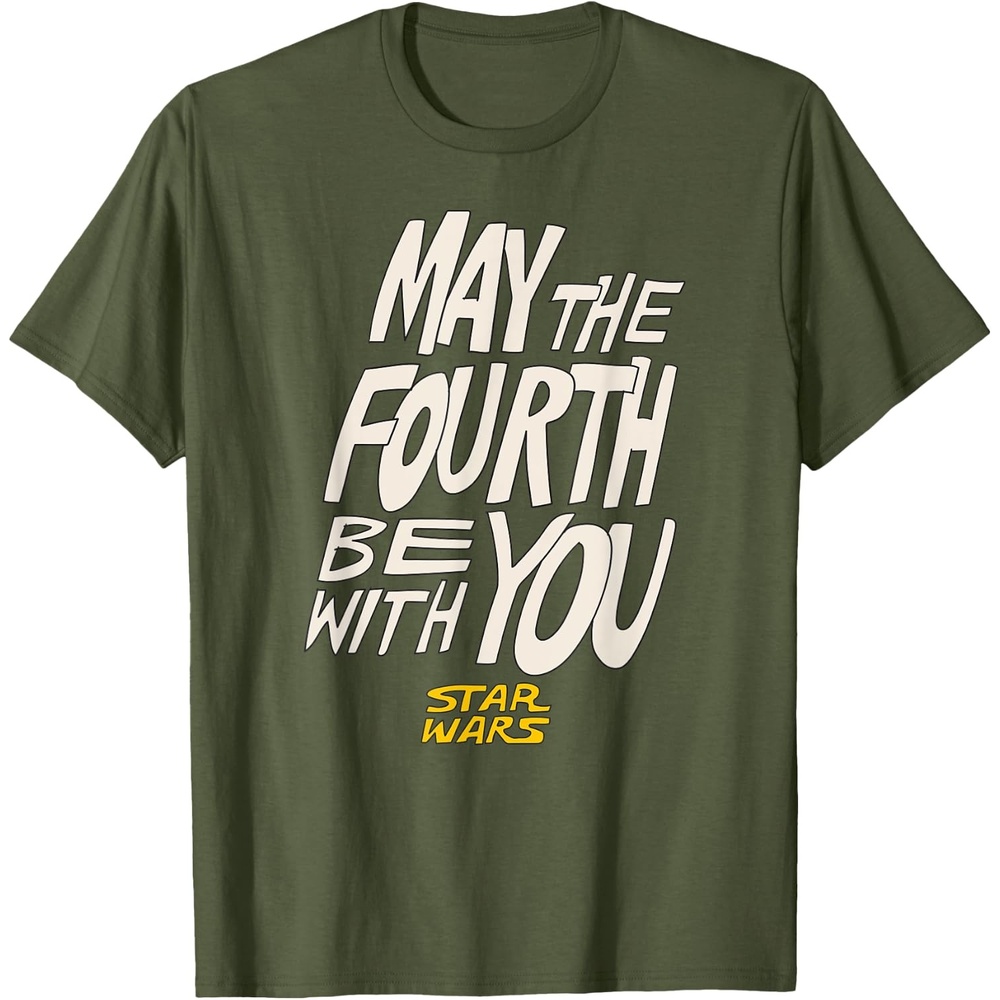 image:imageAmazon Essentials Mens May the Fourth Be With You HandDrawn Letters TShirt Black SmallOlive Green