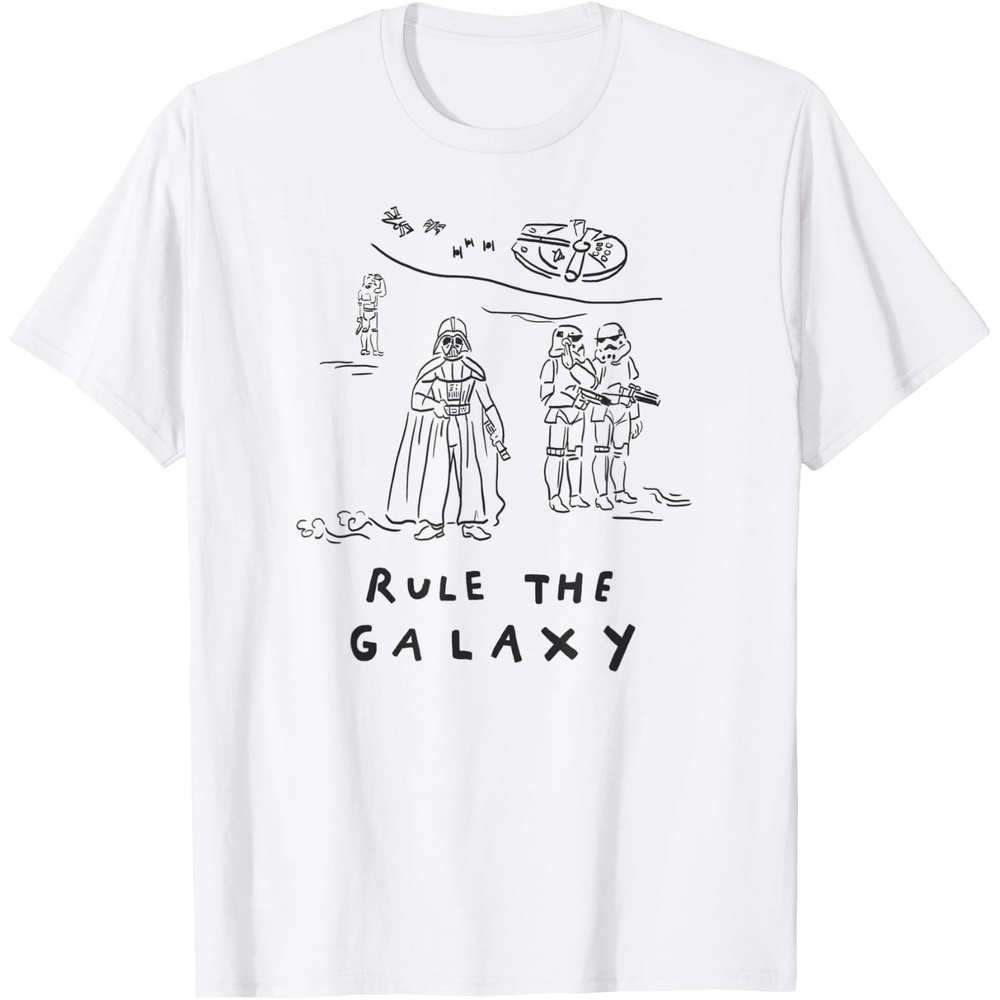 image:imageAmazon Essentials Mens Vader Rule The Galaxy Scene TShirt White SmallWhite