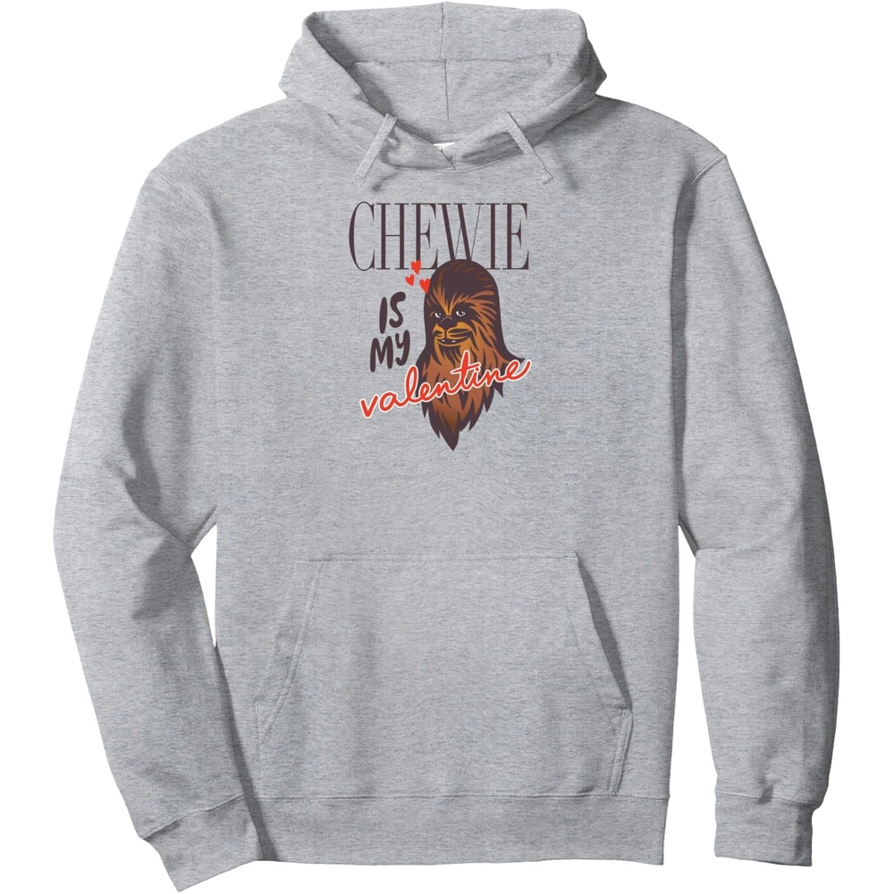 image:imageAmazon Essentials Star Wars Chewbacca Chewie Is My Valentine Pullover HoodieHeather Grey