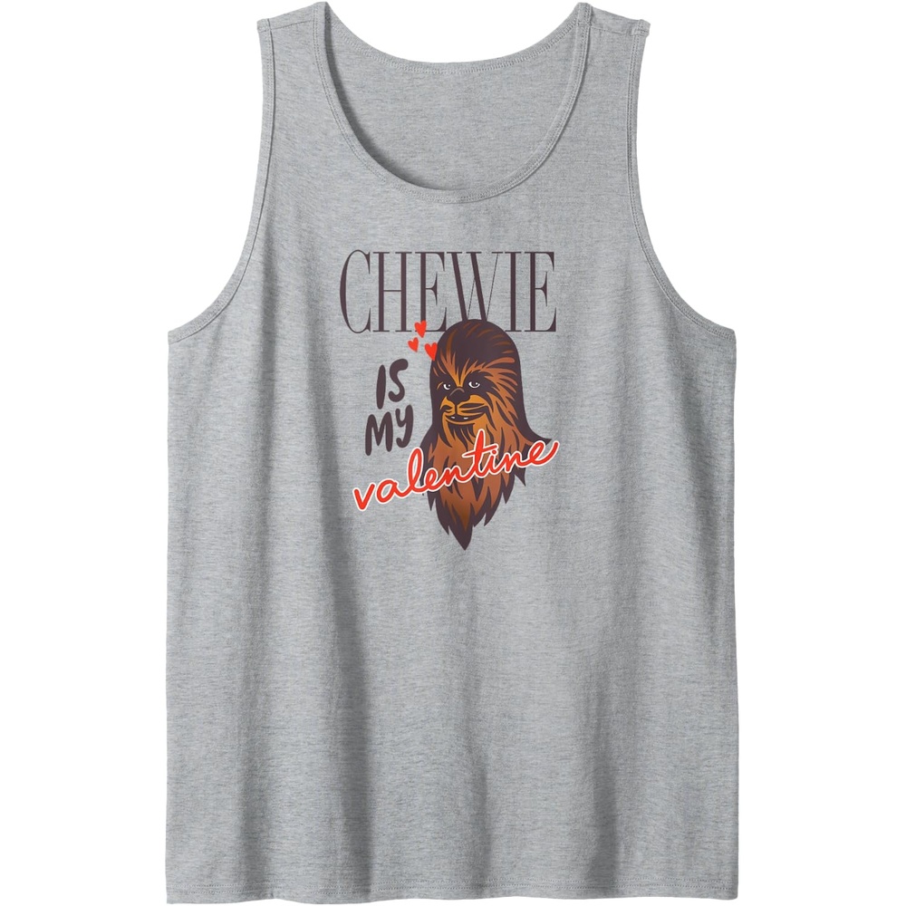 image:imageAmazon Essentials Star Wars Chewbacca Chewie Is My Valentine Tank TopHeather Grey