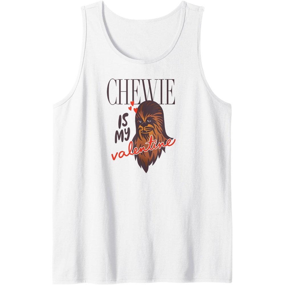 image:imageAmazon Essentials Star Wars Chewbacca Chewie Is My Valentine Tank TopWhite