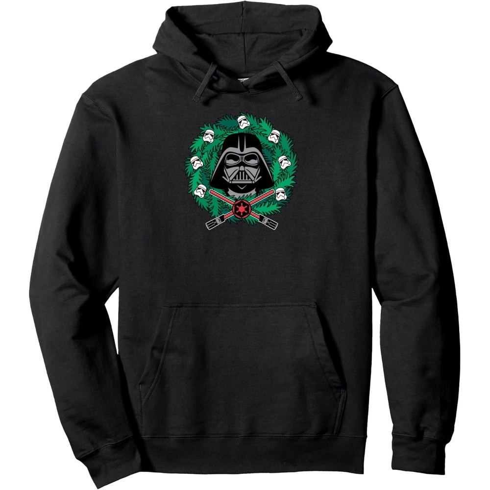 image:imageAmazon Essentials Star Wars Darth Vader Helmet Holiday Christmas Wreath Pullover HoodieBlack