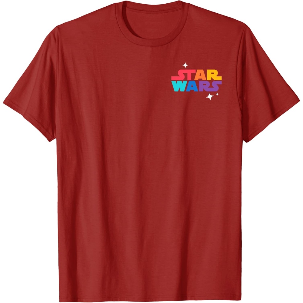 image:imageAmazon Essentials Star Wars May the Force be With You Colorful Shapes TShirtCranberry Red