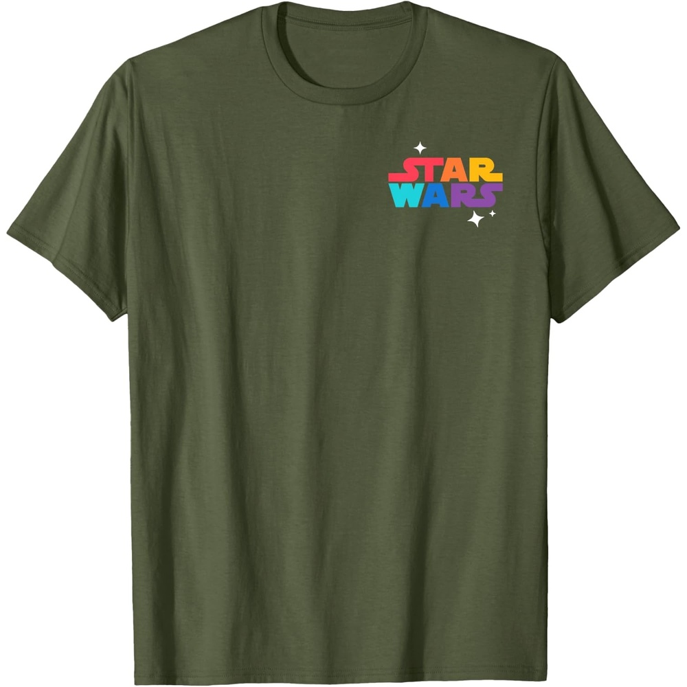image:imageAmazon Essentials Star Wars May the Force be With You Colorful Shapes TShirtOlive Green