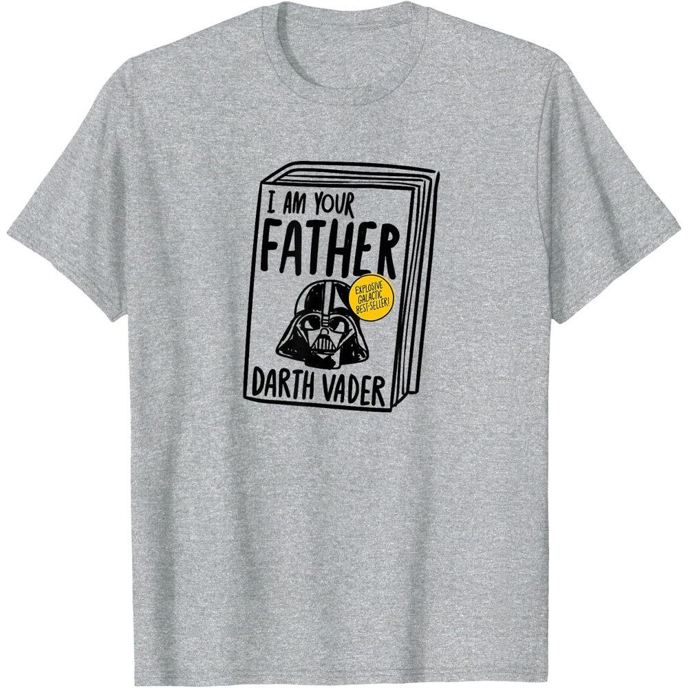 image:imageAmazon Essentials Star Wars Mens Darth Vader Book I Am Your Father TShirt White SmallHeather Grey