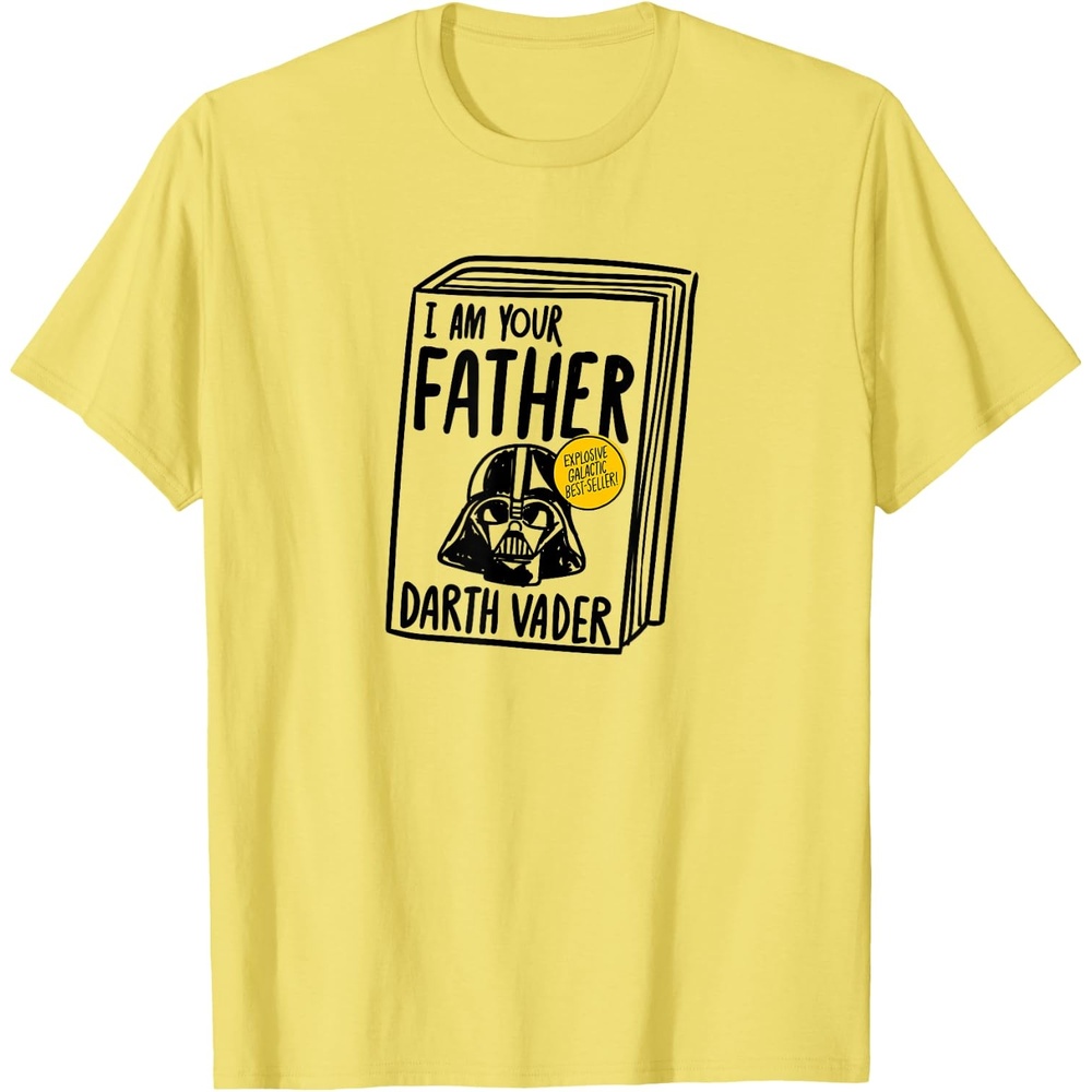 image:imageAmazon Essentials Star Wars Mens Darth Vader Book I Am Your Father TShirt White SmallLemon Yellow