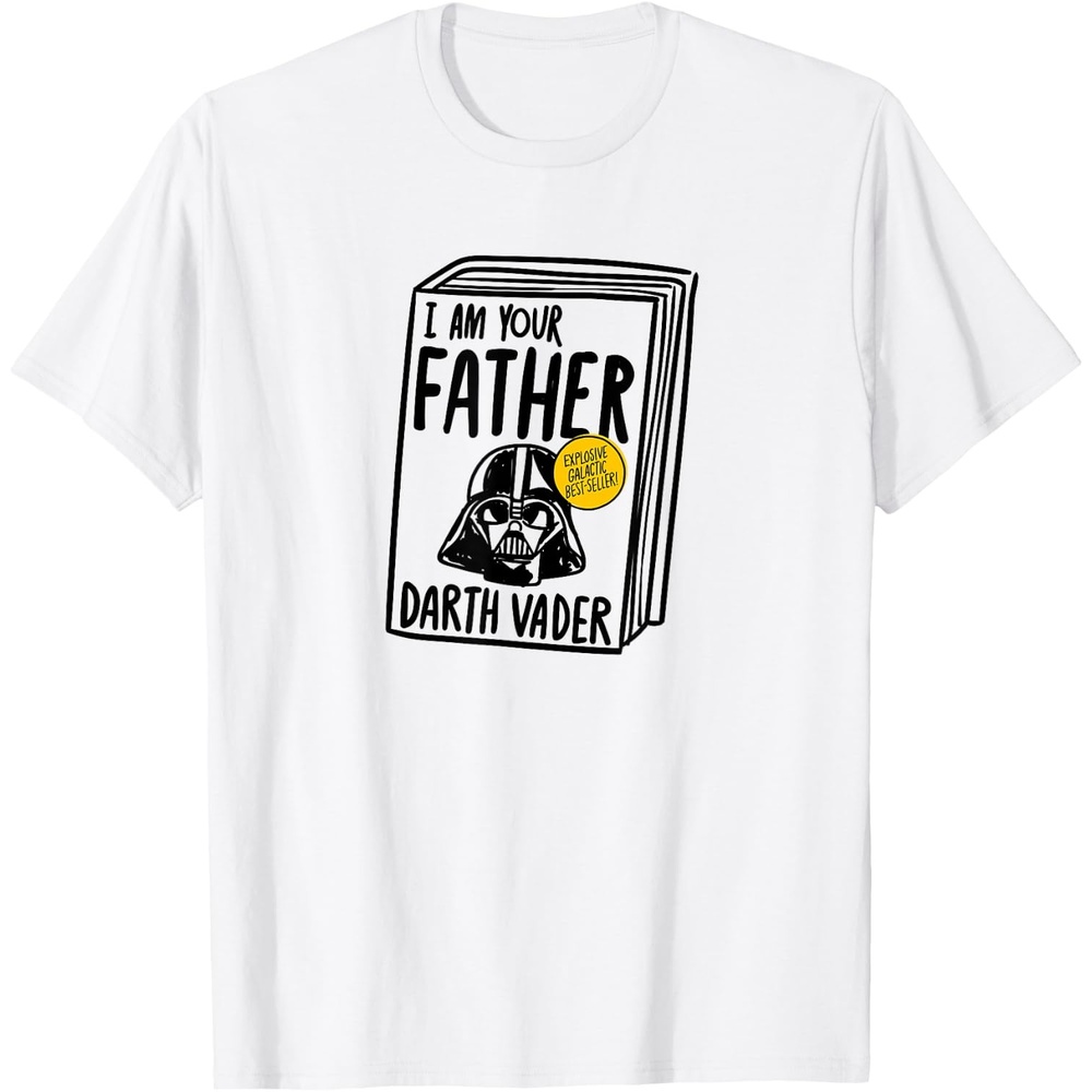 image:imageAmazon Essentials Star Wars Mens Darth Vader Book I Am Your Father TShirt White SmallWhite