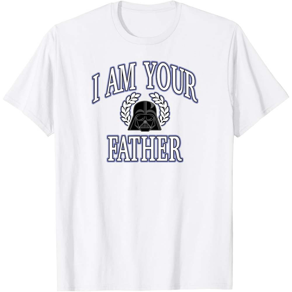 image:imageAmazon Essentials Star Wars Mens Darth Vader I Am Your Father Collegiate Crest TShirt Black SmallWhite