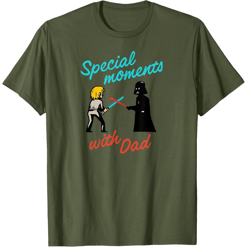 image:imageAmazon Essentials Star Wars Mens Darth Vader and Luke Special Moments with Dad TShirt Grey SmallOlive Green