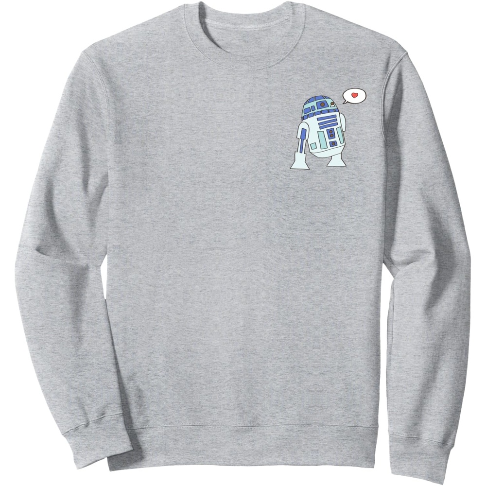 image:imageAmazon Essentials Star Wars Valentines Day Love from R2D2 SweatshirtHeather Grey