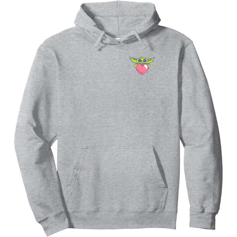 image:imageAmazon Essentials The Mandalorian Grogu Holding a Valentines Heart Pullover HoodieHeather Grey
