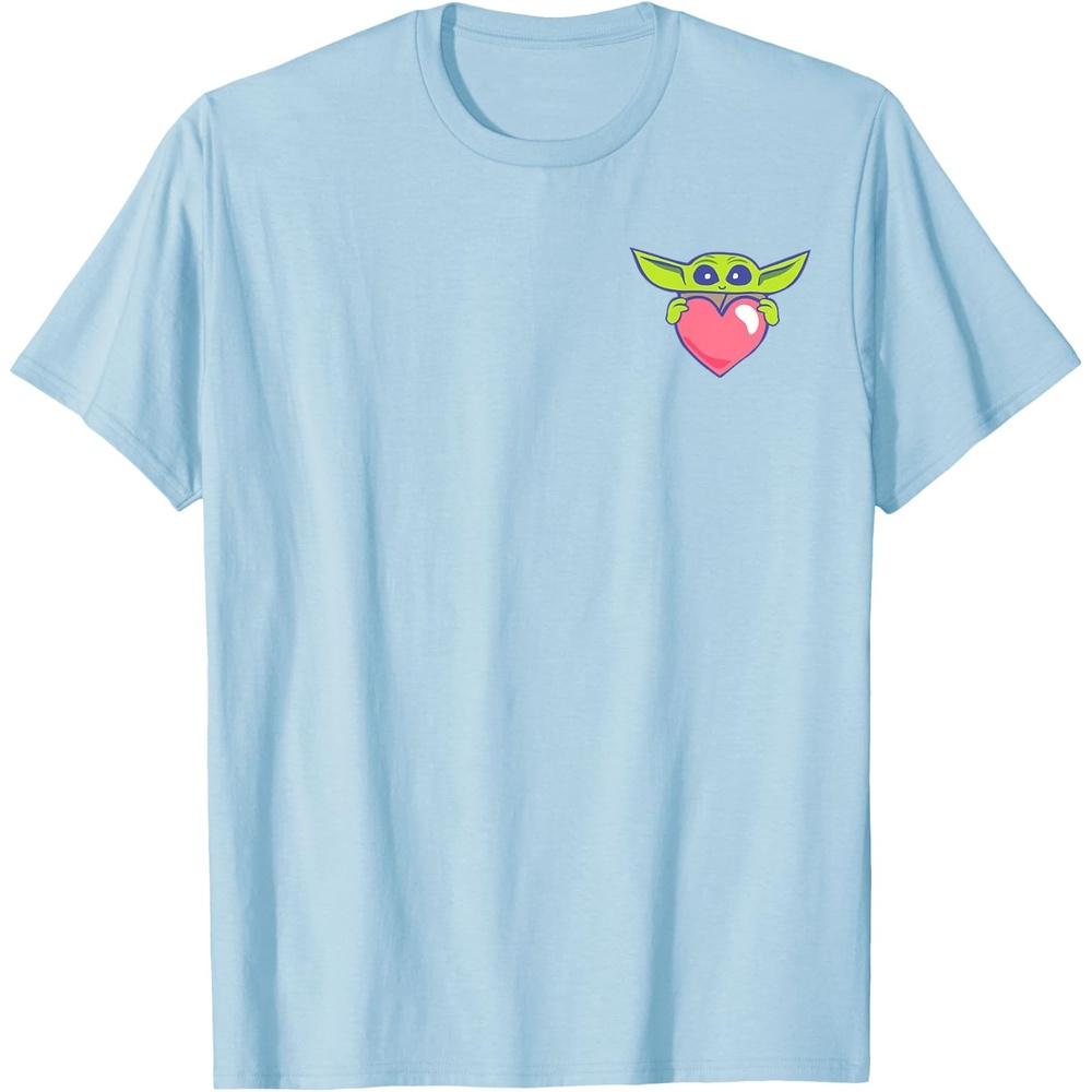 image:imageAmazon Essentials The Mandalorian Grogu Holding a Valentines Heart TShirtBaby Blue