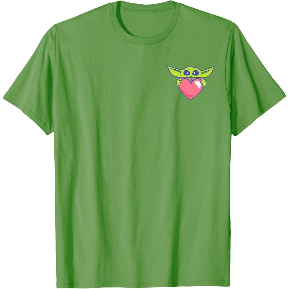 image:imageAmazon Essentials The Mandalorian Grogu Holding a Valentines Heart TShirtGrass Green