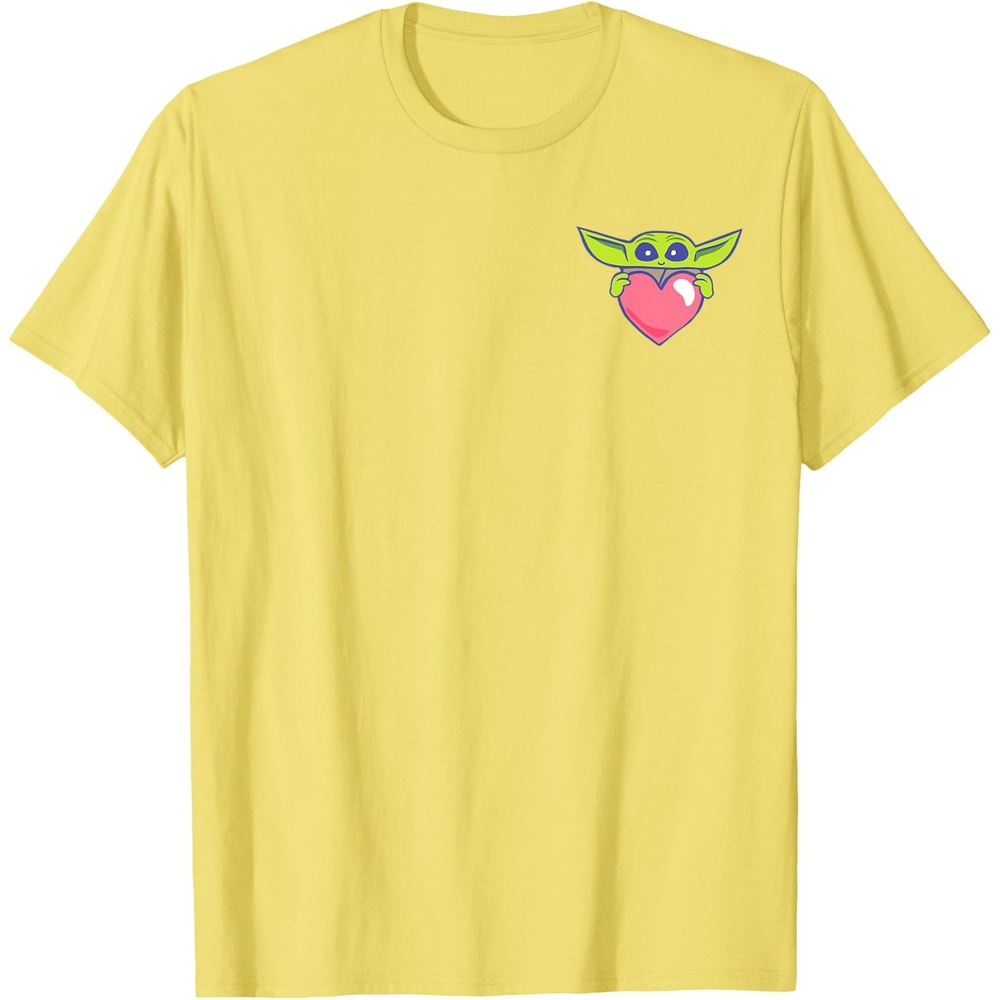 image:imageAmazon Essentials The Mandalorian Grogu Holding a Valentines Heart TShirtLemon Yellow