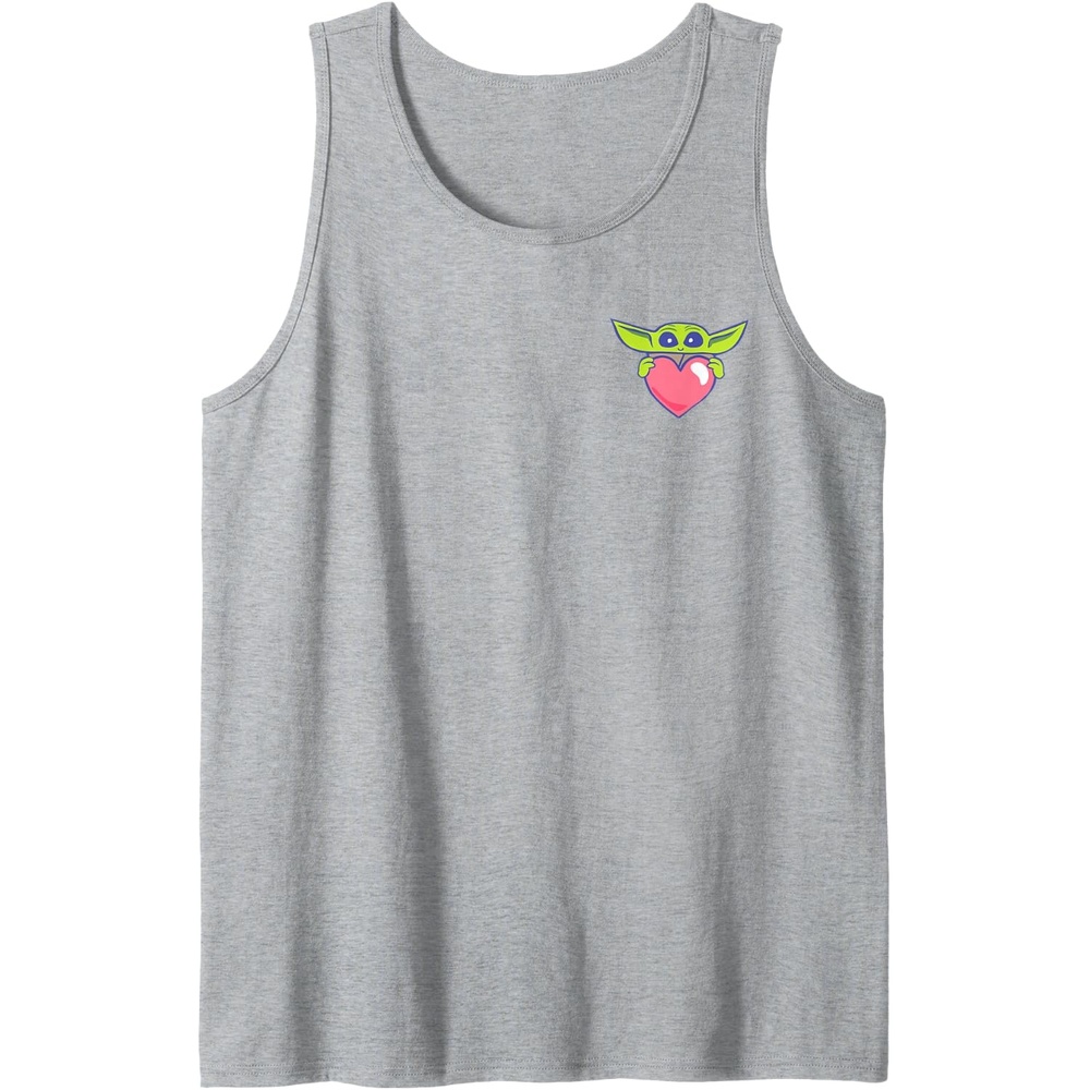 image:imageAmazon Essentials The Mandalorian Grogu Holding a Valentines Heart Tank TopHeather Grey