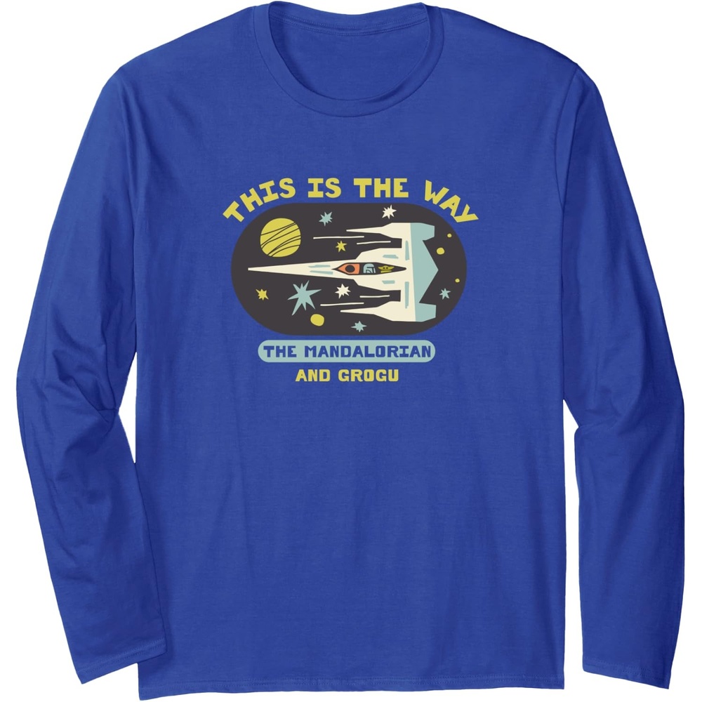 image:imageAmazon Essentials The Mandalorian and Grogu in Space Long Sleeve TShirtRoyal Blue