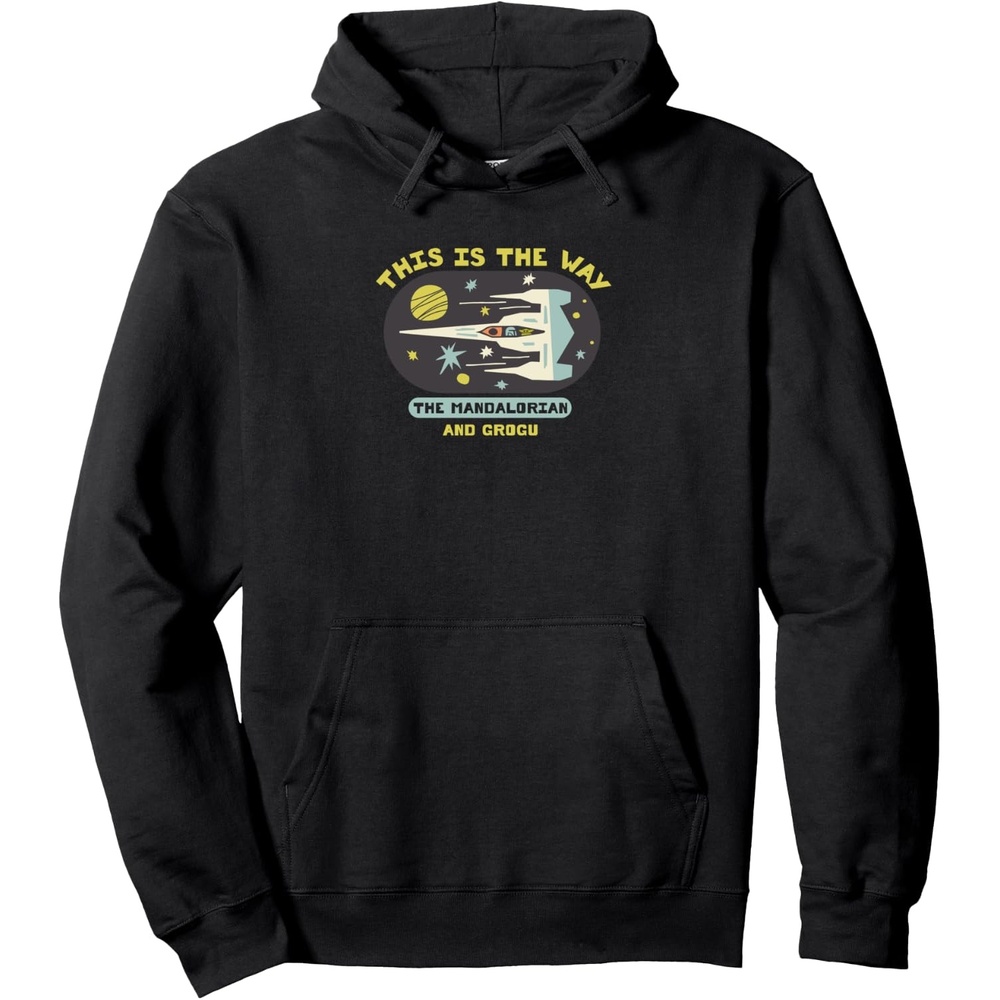image:imageAmazon Essentials The Mandalorian and Grogu in Space Pullover HoodieBlack