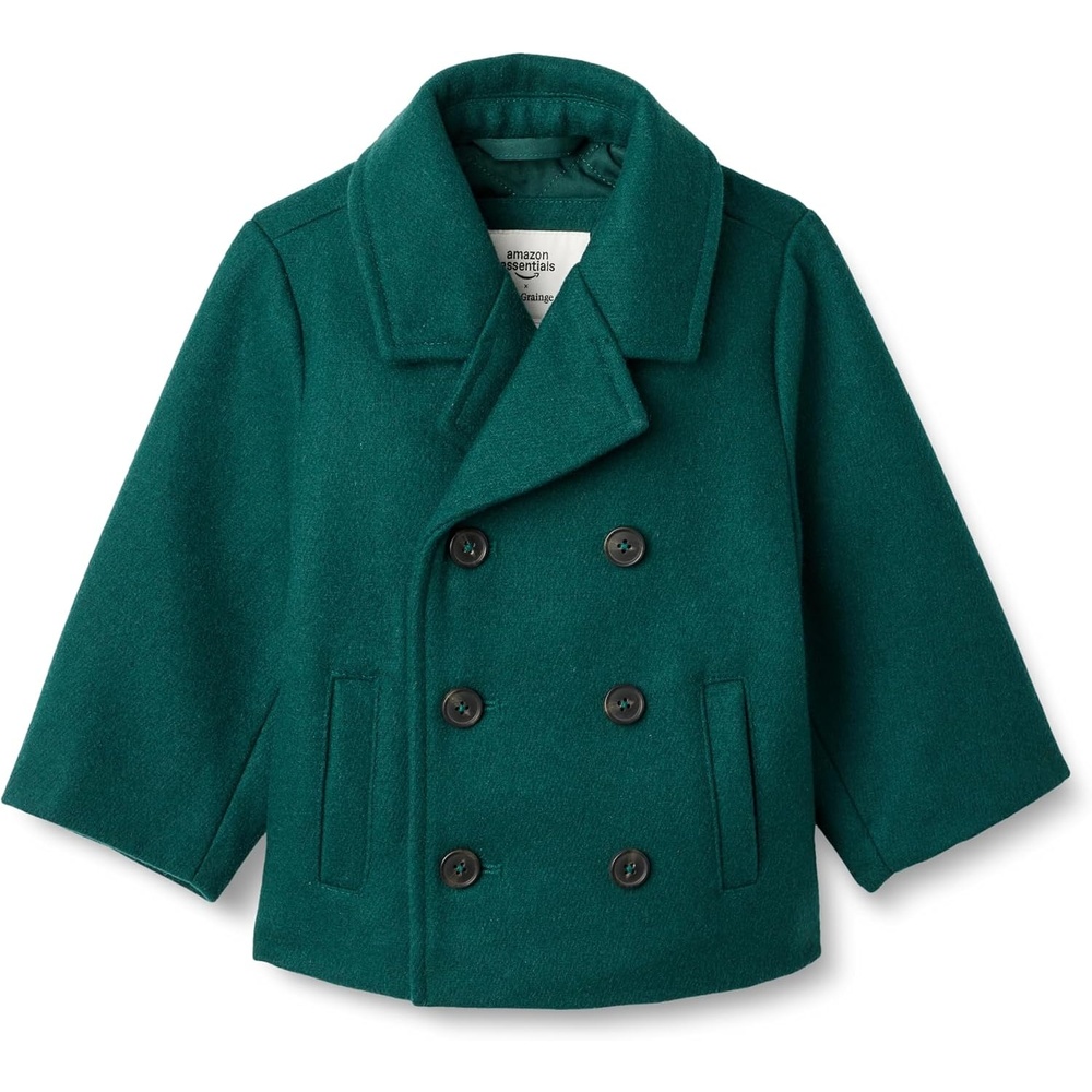 image:imageAmazon Essentials x Sofia Grainge Toddler and Baby Boys Wool Blend DoubleBreasted Coat with Insulated Quilted Lining Notched Lapel