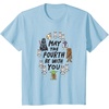 Amazon Essentials Boys’ May the Fourth Be With You Doodle Characters T-Shirt, White, Small(Baby Blue)