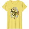 Amazon Essentials Boys’ May the Fourth Be With You Doodle Characters T-Shirt, White, Small(Lemon Yellow)