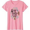 Amazon Essentials Boys’ May the Fourth Be With You Doodle Characters T-Shirt, White, Small(Pink)