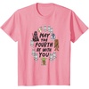 Amazon Essentials Boys’ May the Fourth Be With You Doodle Characters T-Shirt, White, Small(Pink)