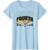 Amazon Essentials Boys’ May the Fourth Be With You Multi Color T-Shirt, Blue, Small(Baby Blue)