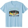 Amazon Essentials Boys’ May the Fourth Be With You Multi Color T-Shirt, Blue, Small(Baby Blue)