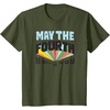 Amazon Essentials Boys’ May the Fourth Be With You Multi Color T-Shirt, Blue, Small(Olive Green)
