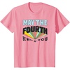 Amazon Essentials Boys’ May the Fourth Be With You Multi Color T-Shirt, Blue, Small(Pink)