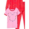 Amazon Essentials Disney | Marvel | Star Wars Babies, Toddlers and Girls’ Pajama Set(3-piece Holiday Mickey Icon Lights)